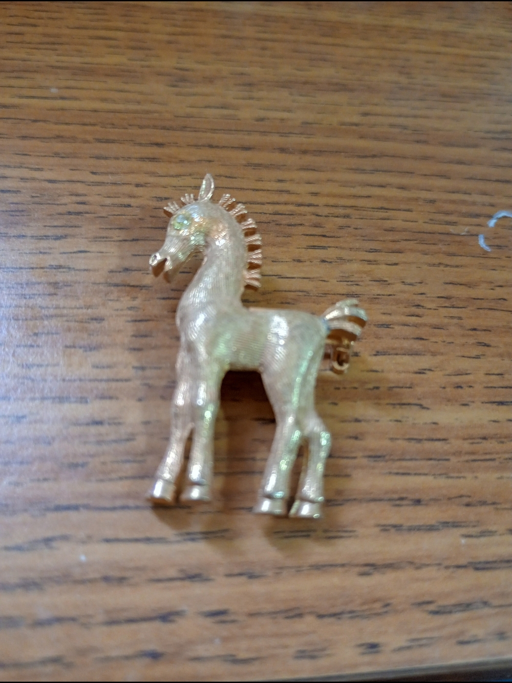 Gold Horse Brooch - Elegant Women's Jewelry